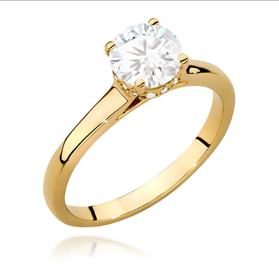Pierścionek z żółtego złota z diamentem 1,07 ct · W547