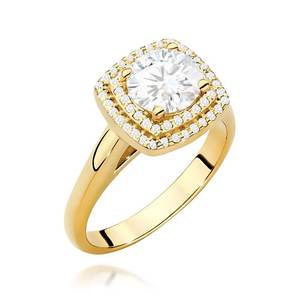 Pierścionek z diamentem 1,28 ct W0548 – żółte złoto próby 585