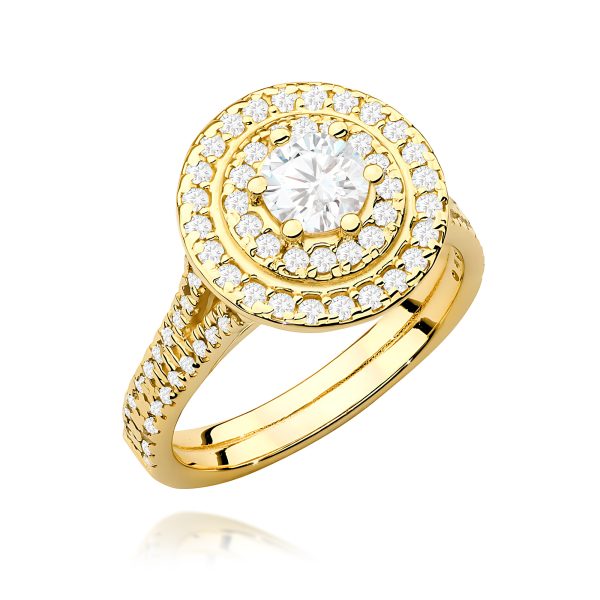 Pierścionek z diamentem 1,11 ct W0549 – żółte złoto próby 585