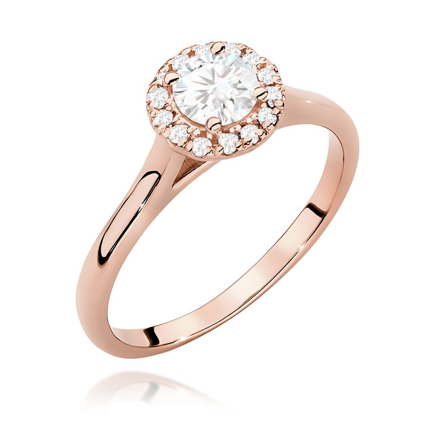 Pierścionek z okrągłym diamentem 0,52 ct · W550