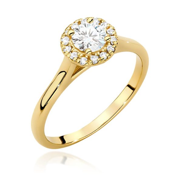 Pierścionek z diamentem 0,52 ct W0550 – żółte złoto próby 585