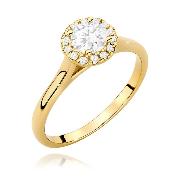 Pierścionek z diamentem 0,62 ct W0550 – żółte złoto próby 585