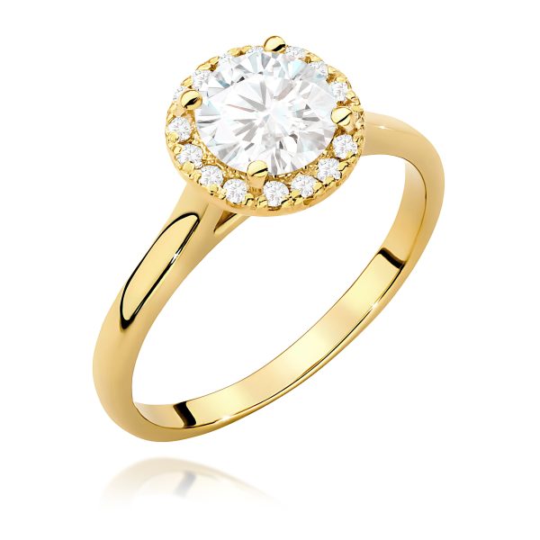 Pierścionek z diamentem 1,14 ct W0550 – żółte złoto próby 585