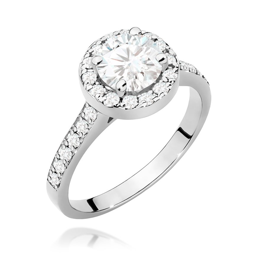 Pierścionek z diamentem 1,38 ct W0551 – białe złoto próby 585 · W551