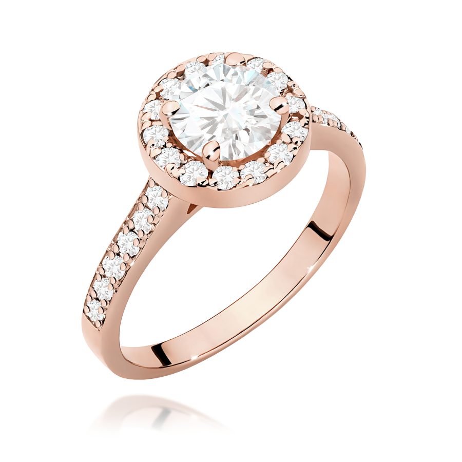 Pierścionek z diamentem 1,08 ct W0551 – różowe złoto próby 585 · W551