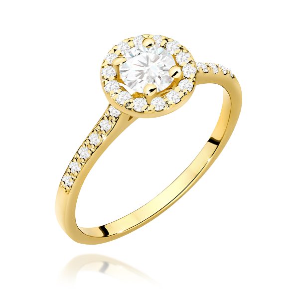 Pierścionek z diamentem 0,74 ct W0551 – żółte złoto próby 585