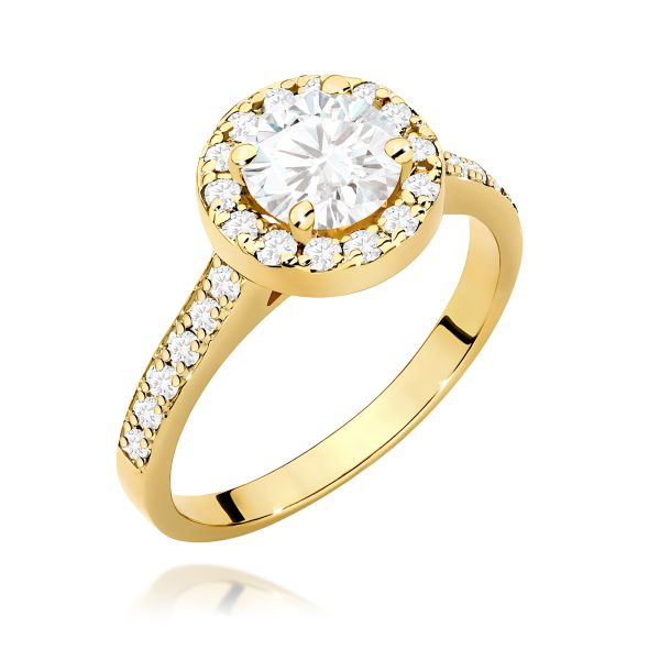 Pierścionek z diamentem 1,08 ct W0551 – żółte złoto próby 585