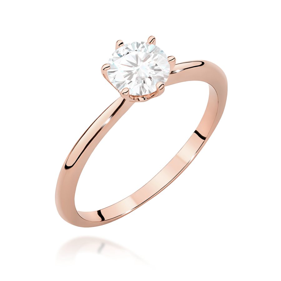 Pierścionek z okrągłym diamentem 0.7 ct · W553