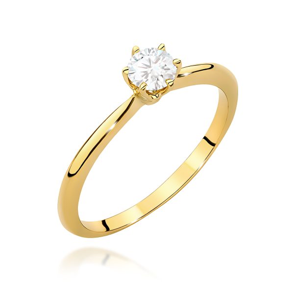 Pierścionek z diamentem 0,50 ct W0553 – żółte złoto próby 585