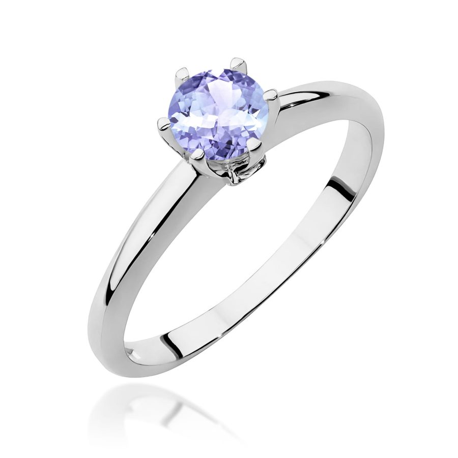 Pierścionek z tanzanitem 0,50 ct i diamentami · W557