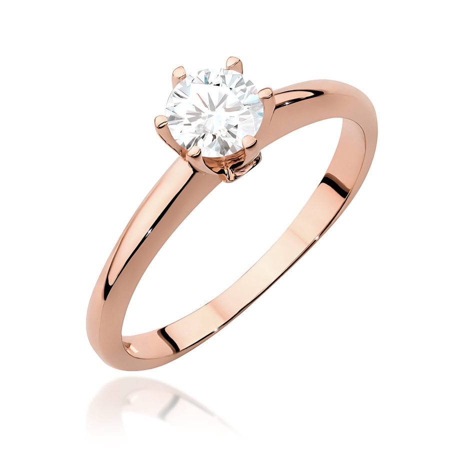 Pierścionek z białym szafirem 0,60 ct i diamentem · W557