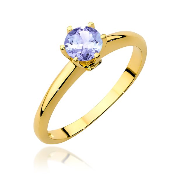 Pierścionek z tanzanitem 0,50 ct W0557 – żółte złoto próby 585
