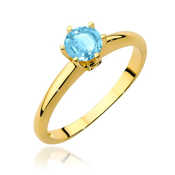Pierścionek z kamieniem topaz swiss 0,50 ct W0557 – żółte złoto próby 585