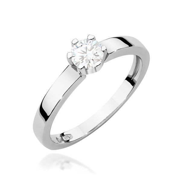 Pierścionek z diamentem 0,25 ct W0562 – białe złoto próby 585
