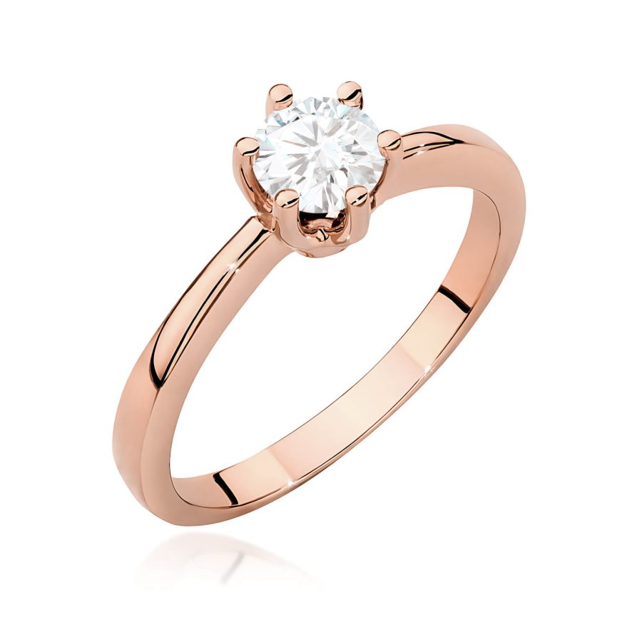 Pierścionek z diamentem 0.5 ct w różowym złocie · W563