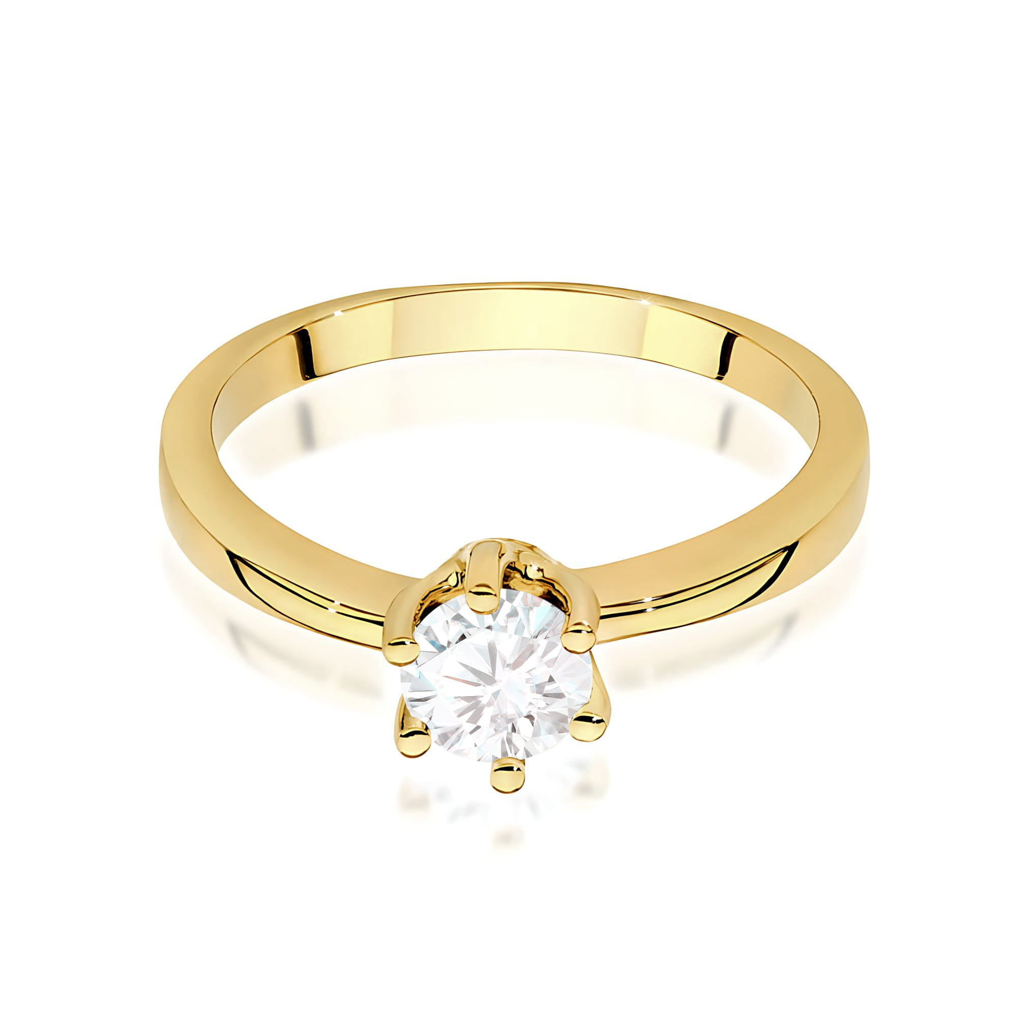 Ring with a diamond 0,50 ct in yellow gold 585 – product image 3
