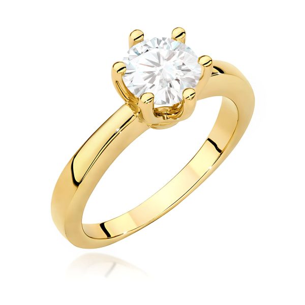 Pierścionek z diamentem 1,00 ct W0563 – żółte złoto próby 585