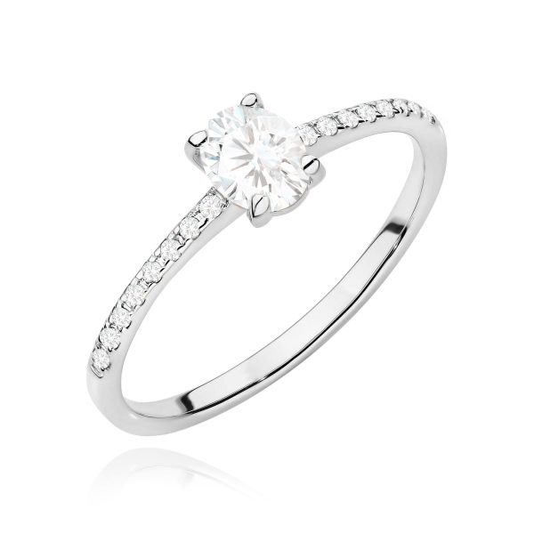 Pierścionek z diamentem 0,38 ct W0582 – białe złoto próby 585