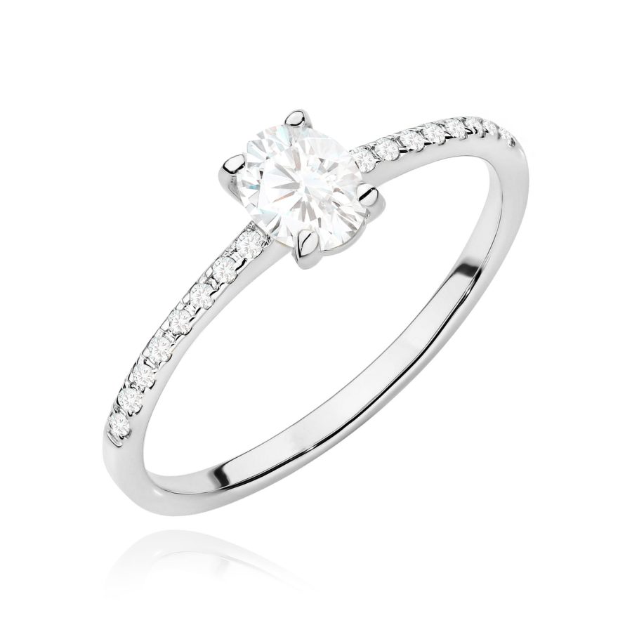 Pierścionek z diamentem 0,38 ct W0582 – białe złoto próby 585