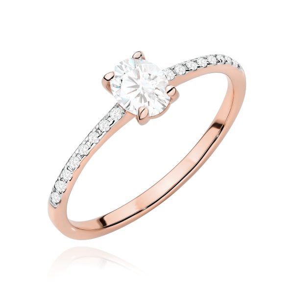 Pierścionek z diamentem 0,38 ct W0582 – różowe złoto próby 585