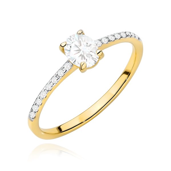 Pierścionek z diamentem 0,38 ct W0582 – żółte złoto próby 585
