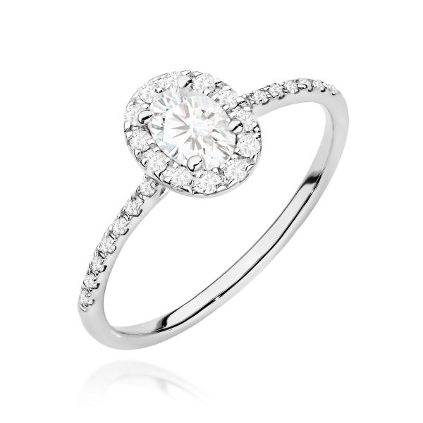 Pierścionek z diamentem 0,47 ct W0584 – białe złoto próby 585
