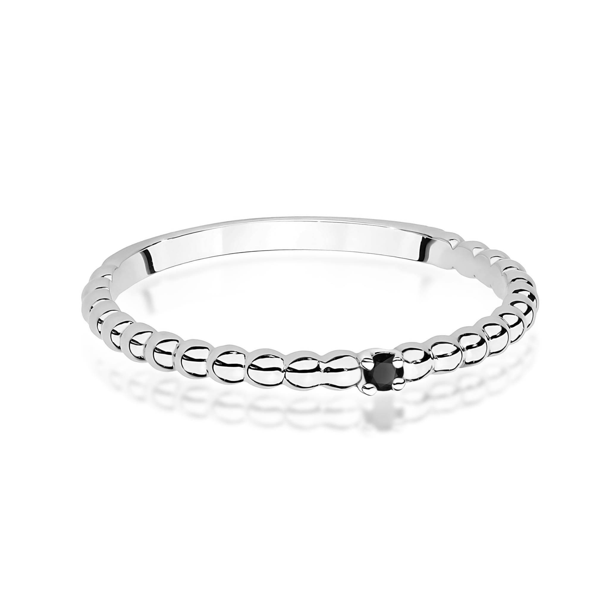 Ring with black diamond 0,02 ct in white gold 585 – product image 3