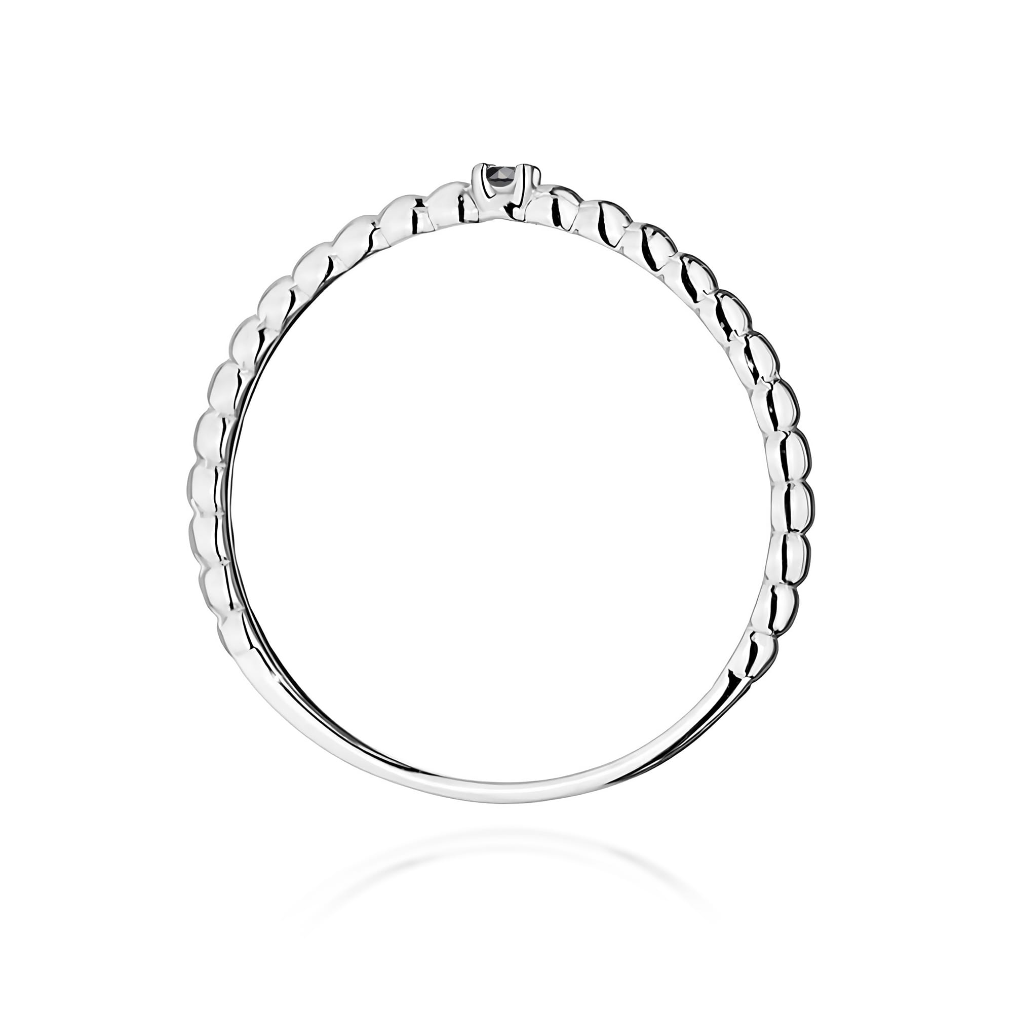Ring with black diamond 0,02 ct in white gold 585 – product image 4