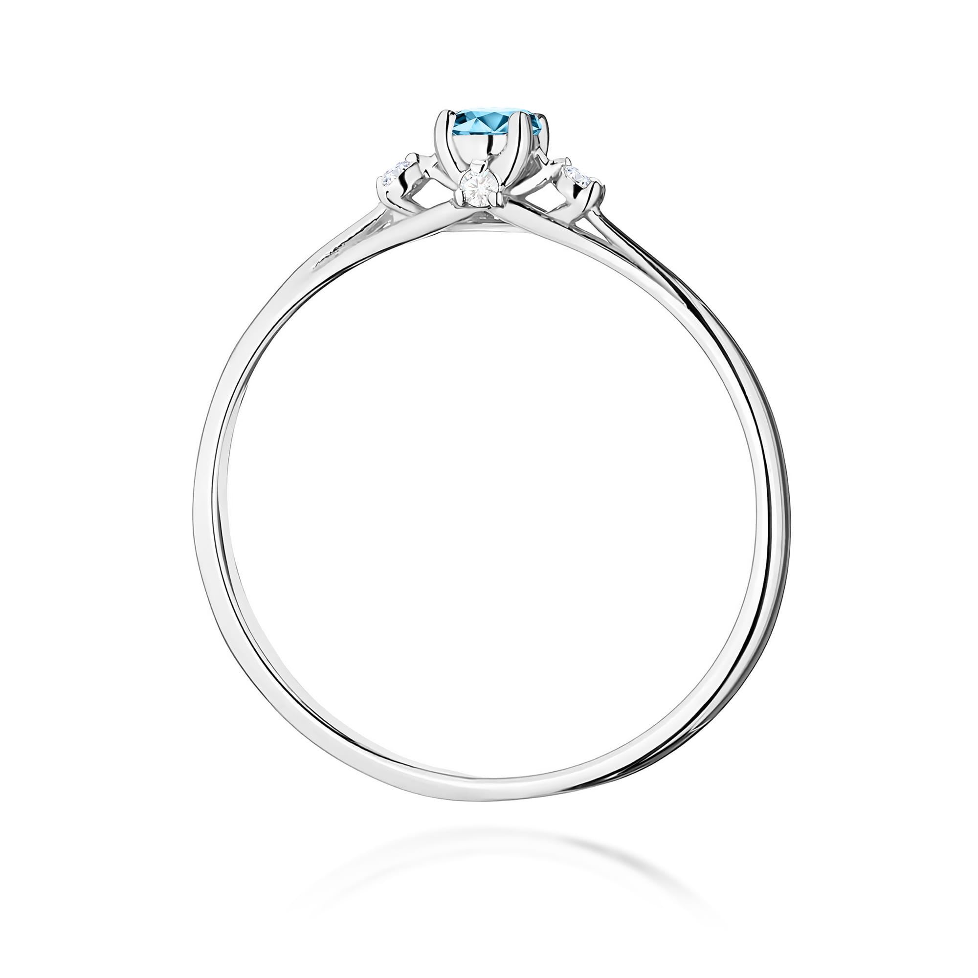 Ring in white gold with topaz swiss and diamonds – product image 4