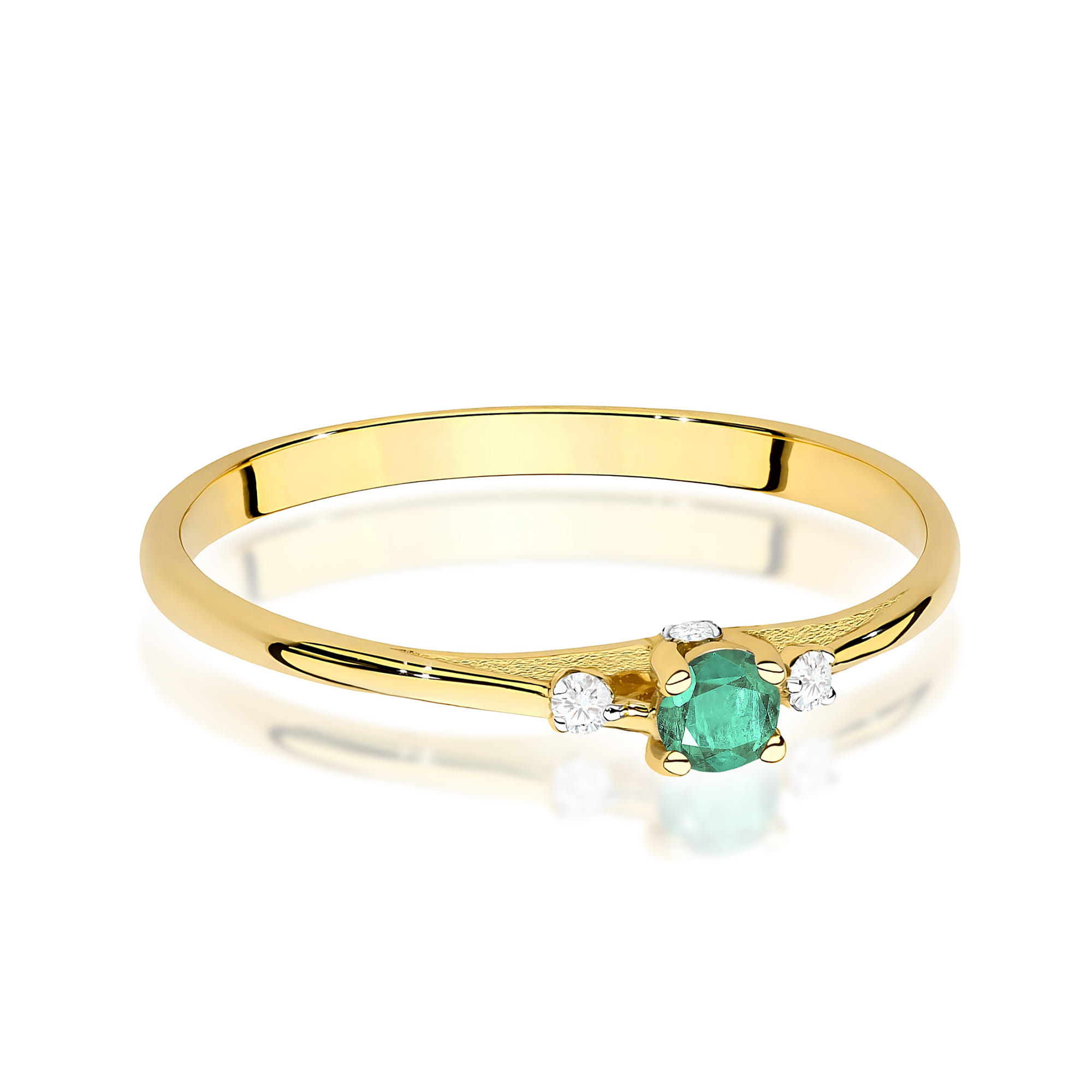 Pierścionek z szmaragdem 0,15 ct · W0614 - obrazek 2