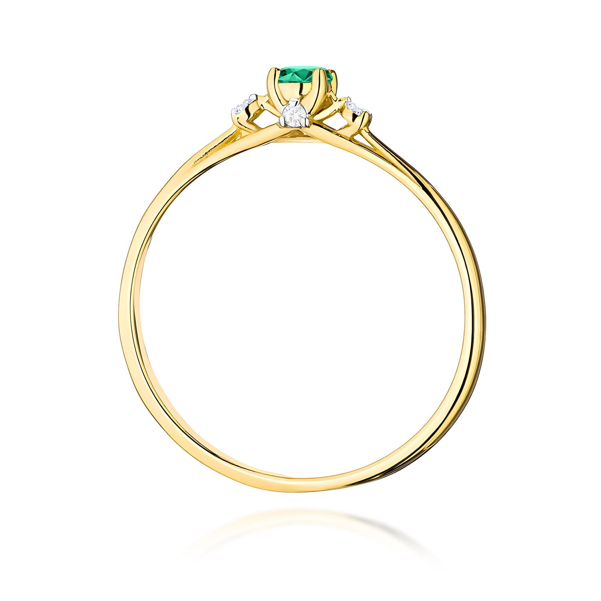 Pierścionek z szmaragdem 0,15 ct · W0614 - obrazek 3