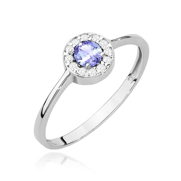 Pierścionek z tanzanitem 0,35 ct W0616 – białe złoto próby 585