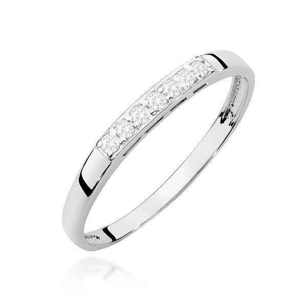 Pierścionek z diamentami 0,10 ct W0619 – białe złoto próby 585