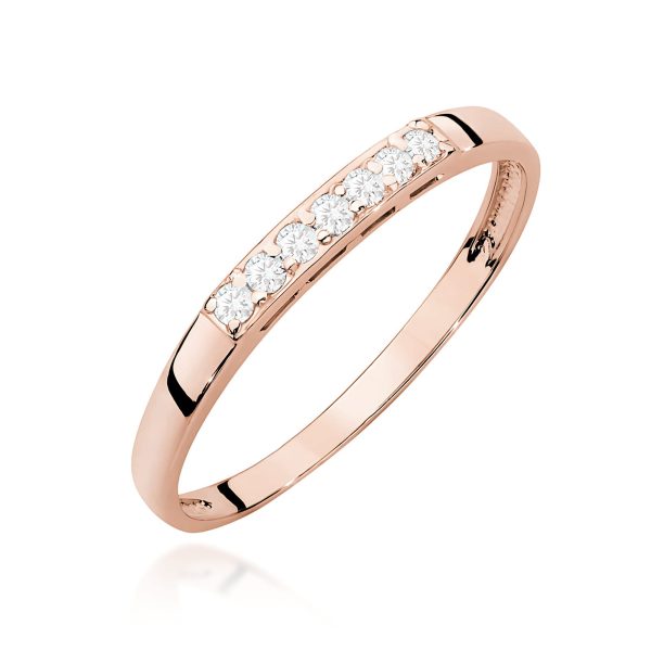Pierścionek z diamentami 0,10 ct W0619 – różowe złoto próby 585