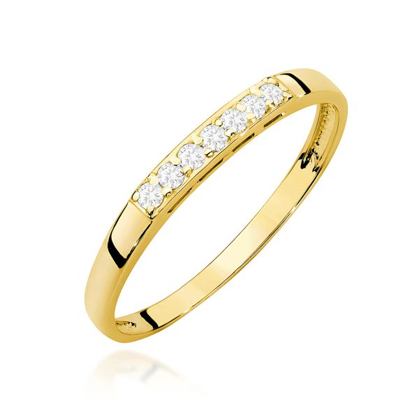 Pierścionek z diamentami 0,10 ct W0619 – żółte złoto próby 585