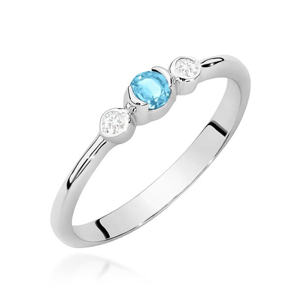 Pierścionek z kamieniem topaz swiss 0,15 ct W0620 – białe złoto próby 585