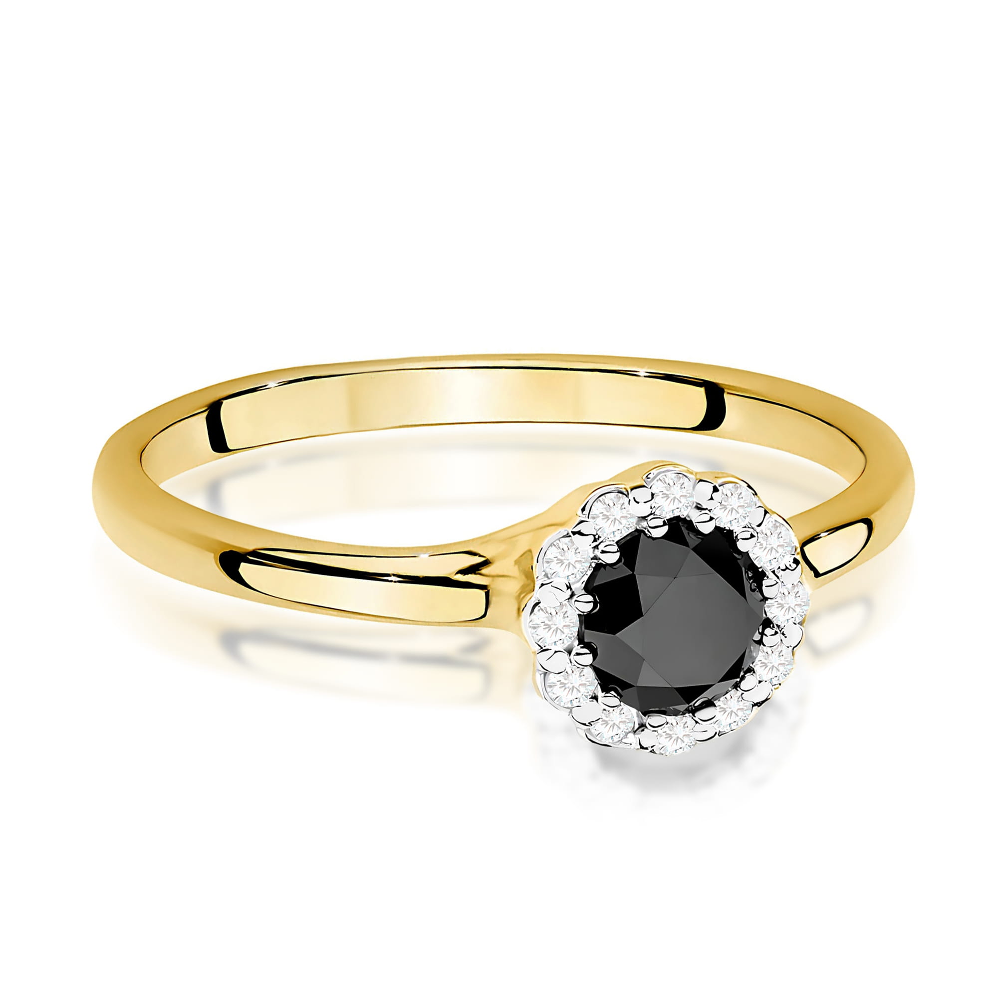 Pierścionek z czarnym diamentem 0,50 ct · W0622 - obrazek 2