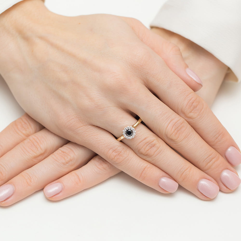 Pierścionek z czarnym diamentem 0,50 ct · W0622 - obrazek 4