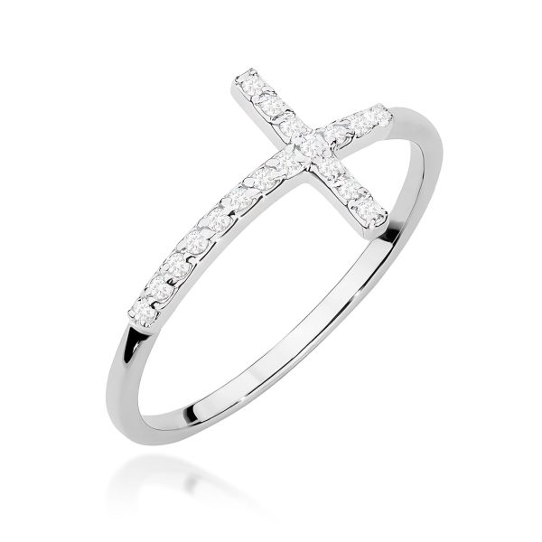 Pierścionek z diamentami 0,09 ct W0636 – białe złoto próby 585