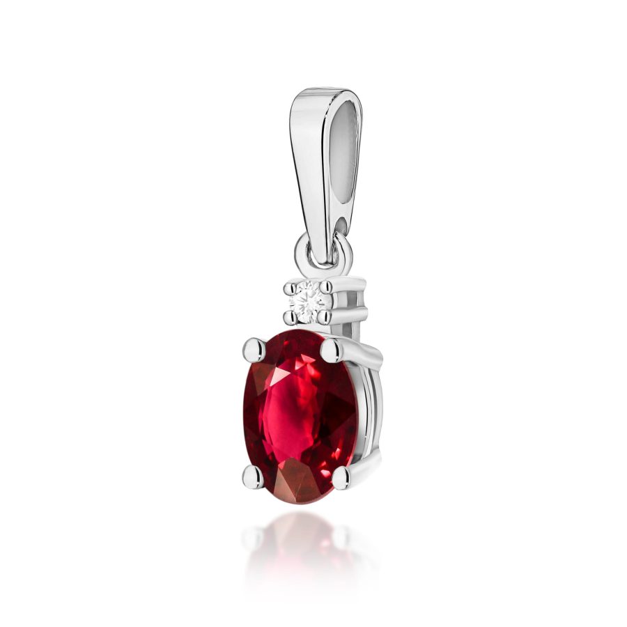 Zawieszka z owalnym rubinem 0,60 ct i diamentem · Z001