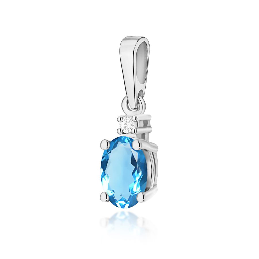 Zawieszka z owalnym topazem 0,50 ct i diamentem · Z001
