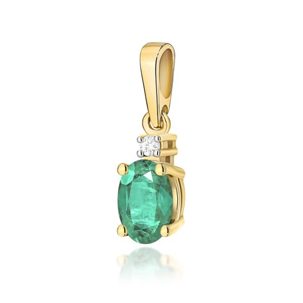 Zawieszka z szmaragdem 0,40 ct Z0001 – żółte złoto próby 585
