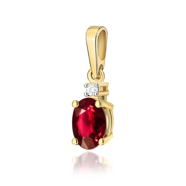 Zawieszka z rubinem 0,60 ct Z0001 – żółte złoto próby 585