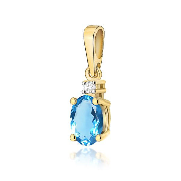 Zawieszka z kamieniem topaz swiss 0,50 ct Z0001 – żółte złoto próby 585
