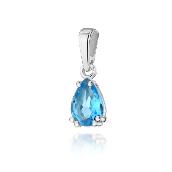 Zawieszka z kamieniem topaz swiss 0,90 ct Z0006 – białe złoto próby 585