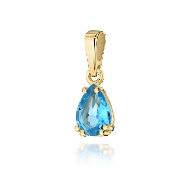 Zawieszka z kamieniem topaz swiss 0,90 ct Z0006 – żółte złoto próby 585