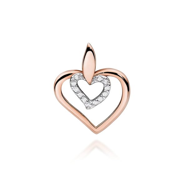 Zawieszka z diamentami 0,06 ct Z0016 – różowe złoto próby 585