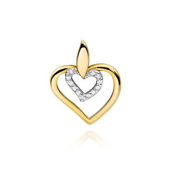 Zawieszka z diamentami 0,06 ct Z0016 – żółte złoto próby 585