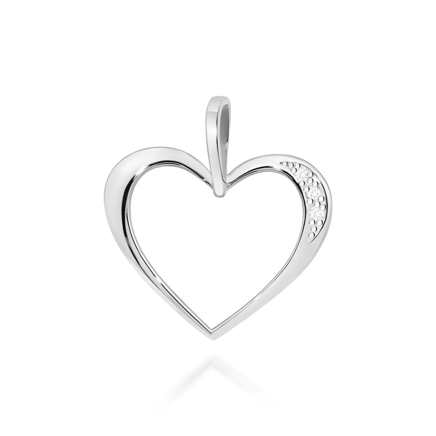 Zawieszka z diamentami 0,026 ct – białe złoto próby 585 · S001