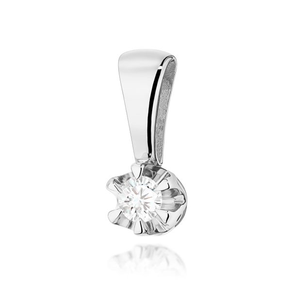 Zawieszka z diamentem 0,08 ct Z0032 – białe złoto próby 585